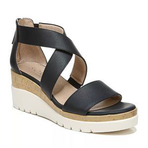 SOUL Naturalizer Black and White Cork Wedge Sandals